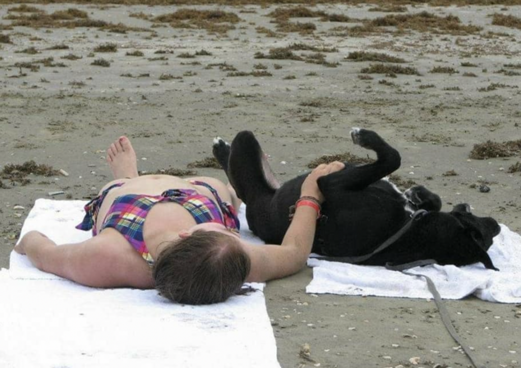 Shots and KatieJane at the beach